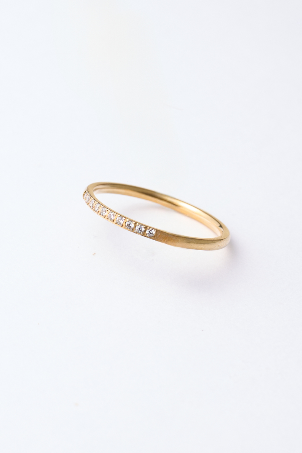 Gold dainty sparkle ring, sweatproof and tarnish-resistant, ideal for daily use