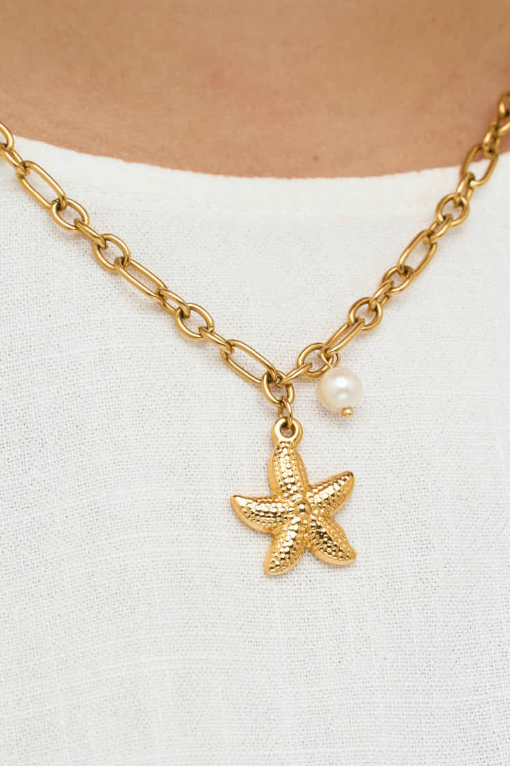 Starfish & Pearl Necklace