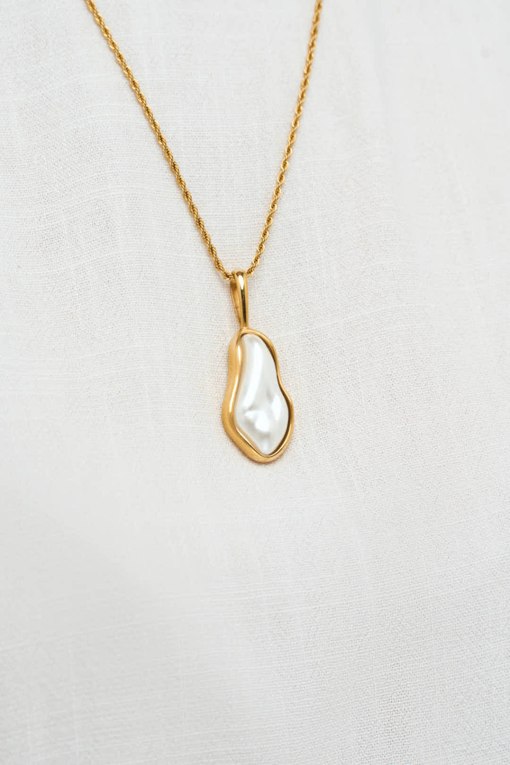 Large Pearl Stone Necklace