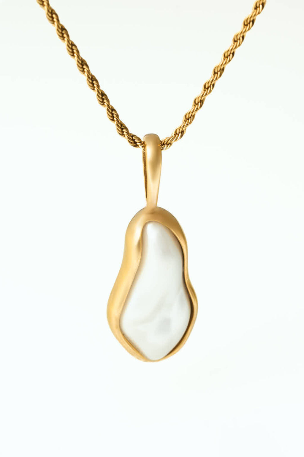 Large Pearl Stone Necklace