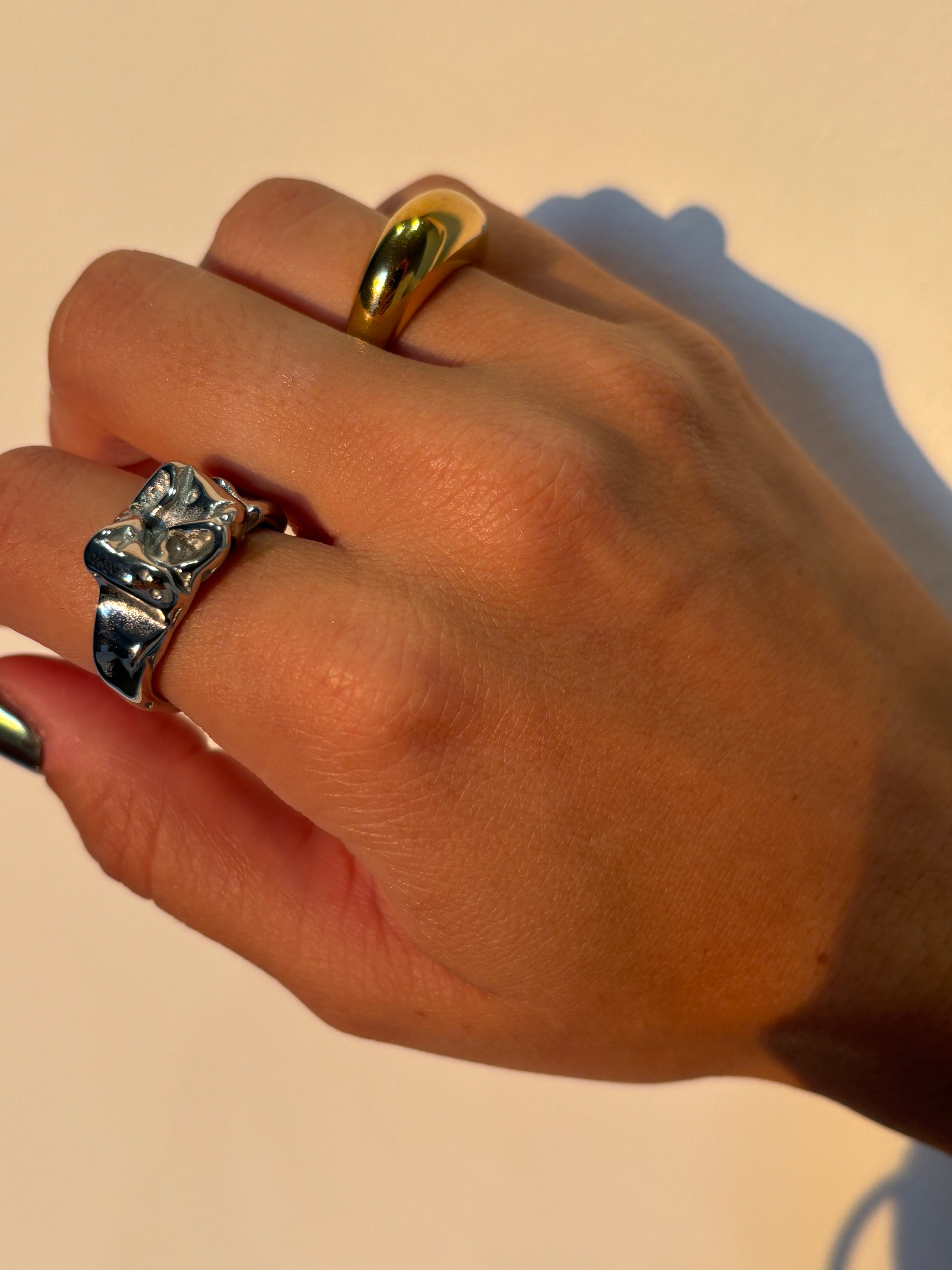 Bedford Silver Lava Ring