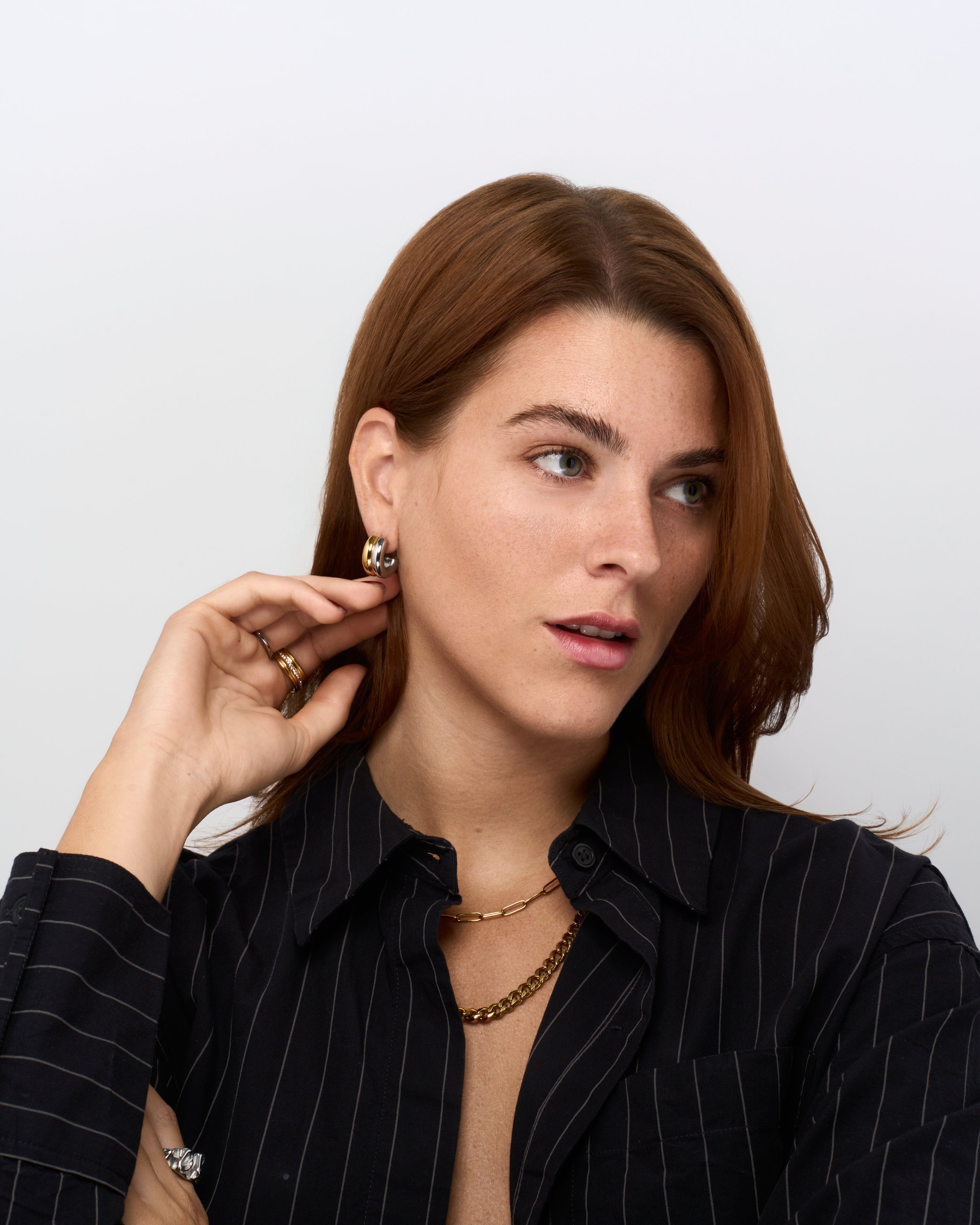 ‘Otranto’ Mixed Metal Double Hoops