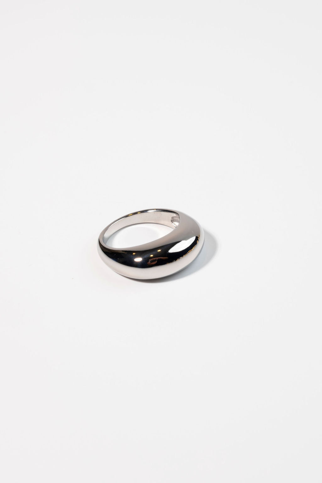 Silver chunky arc ring, waterproof and hypoallergenic, perfect for everyday wear