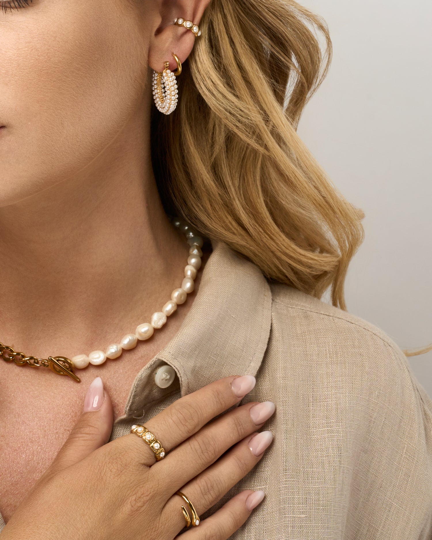 Half Pearl Necklace