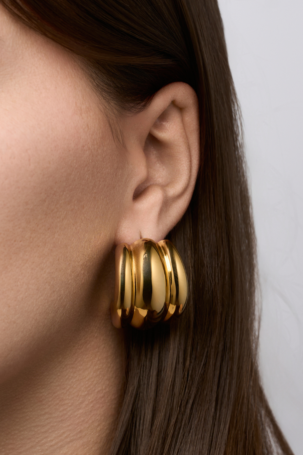 Gold Chunky Half Hoops